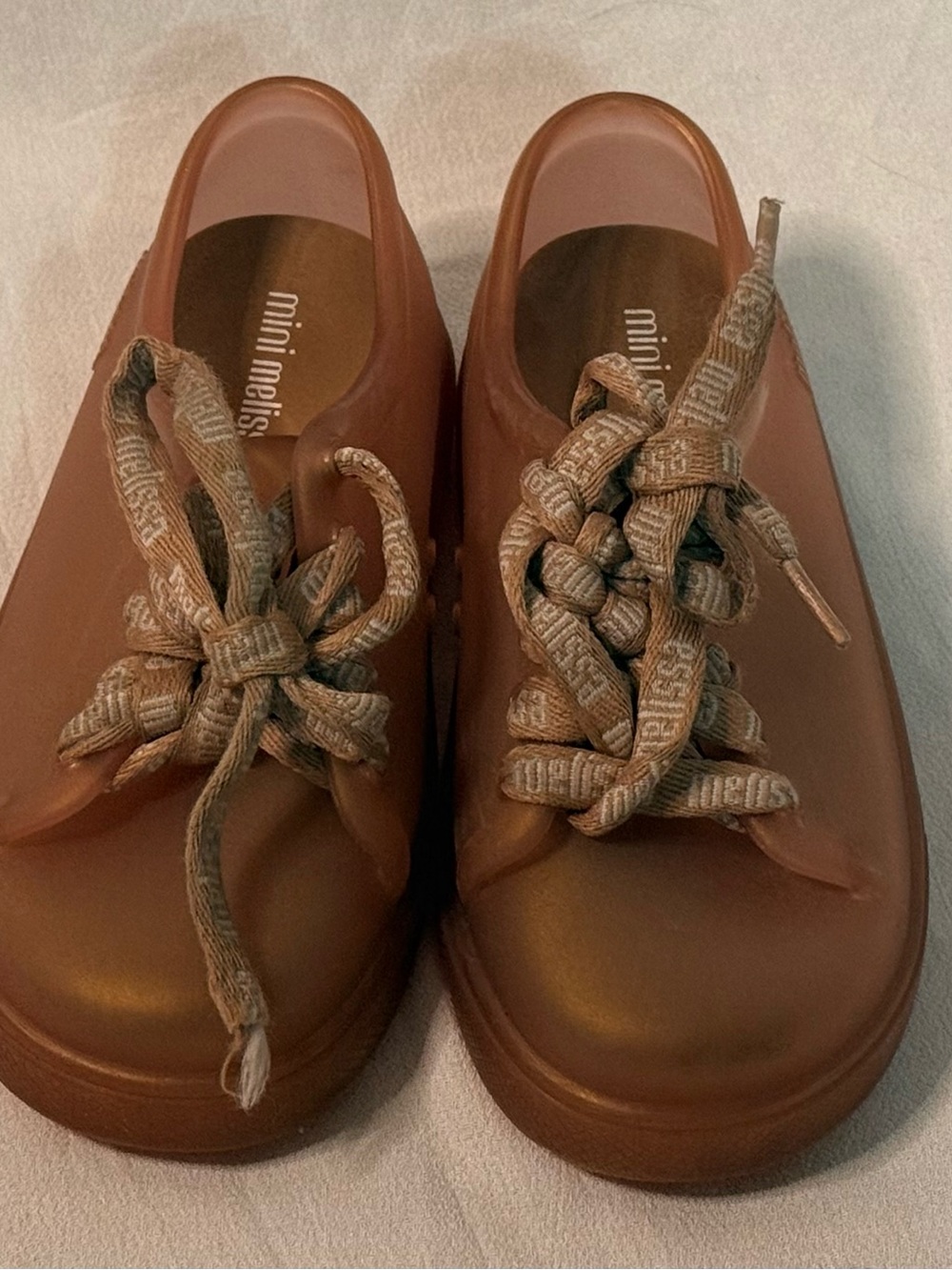 Mini Melissa Hip M Lover Pearl Brown Jelly Shoes Girls 10